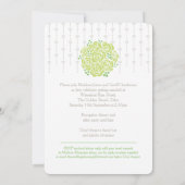 花嫁と花婿の緑の花束の結婚式招待状 招待状 (裏面)