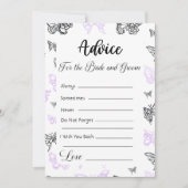 花嫁と花婿の蝶のためのモダンアドバイス 招待状 (正面)