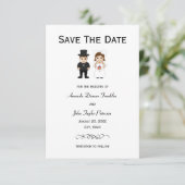 花嫁と花婿の黒ストライプ - 3x5 Save the Date セーブザデート (スタンド正面)