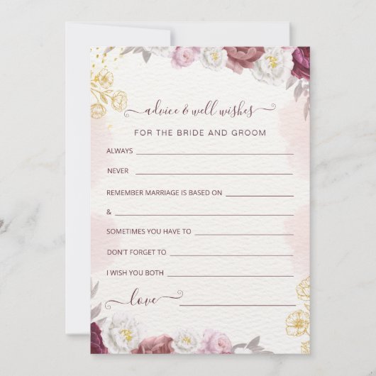 花嫁と花婿へのアドバイスと願い シーズンカード (正面)