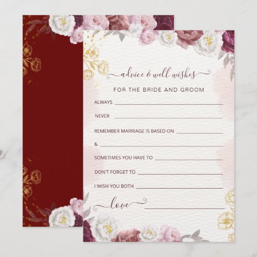 花嫁と花婿へのアドバイスと願い シーズンカード (正面/裏面)