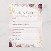 花嫁と花婿へのアドバイスと願い ブライダルシャワー ポストカード (正面)