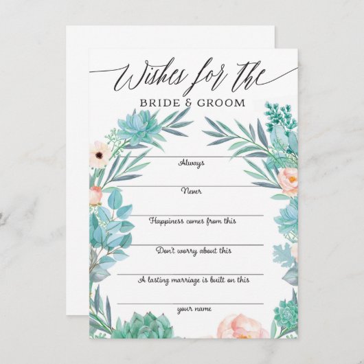 花嫁と花婿へのアドバイスの願い エンクロージャーカード (正面/裏面)