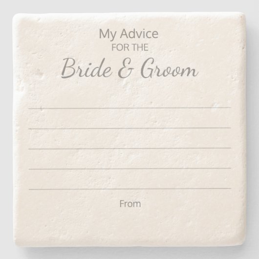 花嫁と花婿へのアドバイスコースター ストーンコースター (正面)