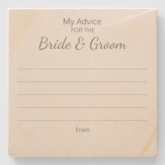 花嫁と花婿へのアドバイスコースター ストーンコースター (正面)