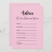 花嫁と花婿へのアドバイス パステルピンク 招待状 (正面/裏面)
