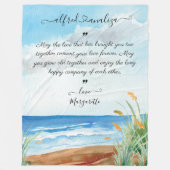 花嫁と花婿へのカスタム結婚祝い フリースブランケット (正面)