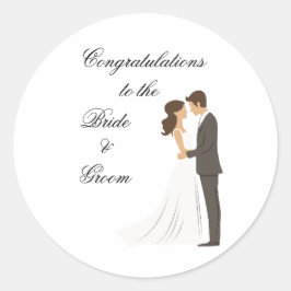 花嫁と花婿への祝福ステッカー ラウンドシール
