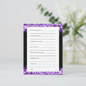花嫁と花婿への願い紫の輝くパーティー ポストカード (スタンド正面)