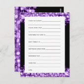 花嫁と花婿への願い紫の輝くパーティー ポストカード (正面/裏面)