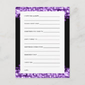 花嫁と花婿への願い紫の輝くパーティー ポストカード (正面)