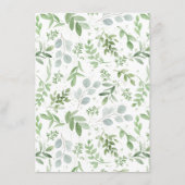花嫁と花婿を願う緑と白 エンクロージャーカード (裏面)