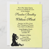 花嫁と花婿イエロー 招待状 (正面)