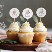 花嫁と花婿イニシャルワイルドフラワーポシモノグラム ラウンドシール