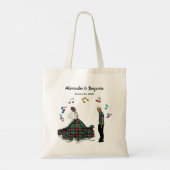 花嫁と花婿エレガントなウェディングダンスのパーソナライズ トートバッグ (裏面)