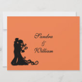 花嫁と花婿オレンジ 招待状 (裏面)