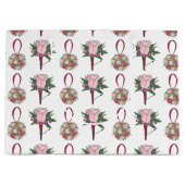 花嫁と花婿結婚の花冠抱き枕 ラージペーパーバッグ (正面)