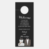 花嫁と花婿結婚の邪魔をしない ドアノブサイン (正面)