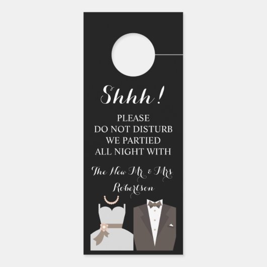 花嫁と花婿結婚の邪魔をしない ドアノブサイン (裏面)