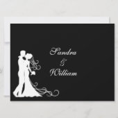 花嫁と花婿 モノクロ 招待状 (裏面)