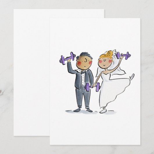 花嫁と花婿 招待状 (正面/裏面)