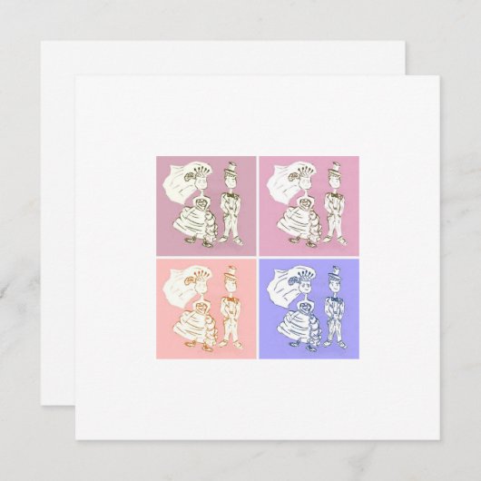 花嫁と花婿 招待状 (正面/裏面)