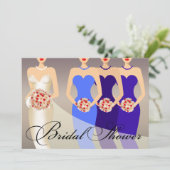 花嫁と花嫁の介添え人たちによるブライズシャワー | コバルト 招待状 (スタンド正面)