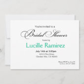 花嫁と花嫁の介添え人によるブライズシャワー | 緑 招待状 (裏面)