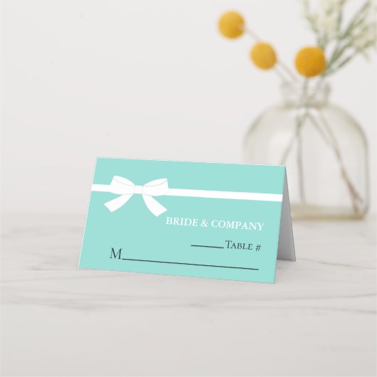 花嫁と花嫁の付き添い人の個人感謝のパーティー表 プレイスカード (正面)