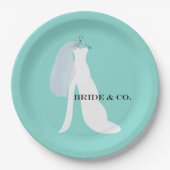 花嫁と花嫁来のパーティー ペーパープレート (正面)
