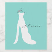 花嫁と花嫁来のパーティー ワインラベル (シングルラベル)