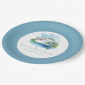 花嫁と行くクルーズ船のパーソナライズされたアイテム ペーパープレート (アングル)