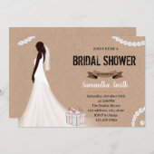 花嫁と贈り物のブライダルシャワーの招待 招待状 (正面/裏面)