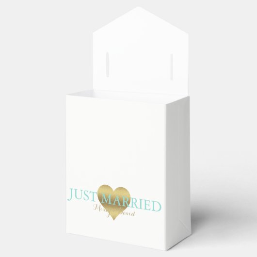 花嫁と金ゴールドハートお祝いシャワーパーティー フェイバーボックス (オープン)