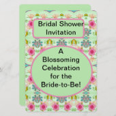 花嫁になるあなたのための華やかなお祝い！ 招待状 (正面/裏面)