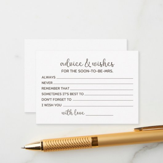 花嫁になるあなたへ　ベストウィッシュ アドバイスカード (正面/裏面インサイチュ)