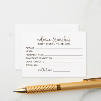 花嫁になるあなたへ　ベストウィッシュ アドバイスカード