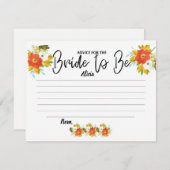 花嫁になるアドバイスカードブライダルシャワーゲーム 招待状 (正面/裏面)