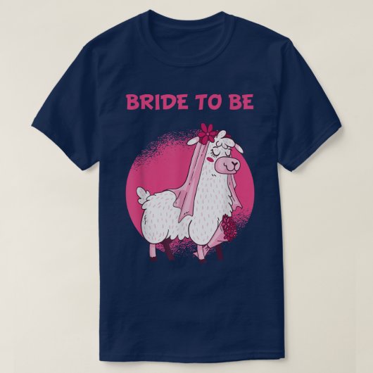 花嫁になるアルパカ ラマ 結婚式 ブライズパーティー Tシャツ (デザイン正面)