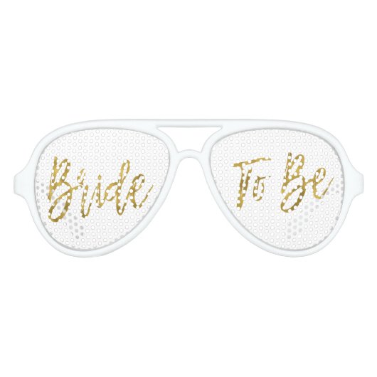 花嫁になるゴールドフォイルパーティーサングラス アビエーターサングラス (正面)