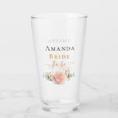 花嫁になるバラ金ゴールドフローラユーカリ緑 タンブラーグラス (裏面)