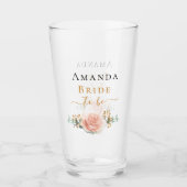 花嫁になるバラ金ゴールドフローラユーカリ緑 タンブラーグラス (正面)