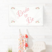 花嫁になるピンクのフローラスクリプトの水色 横断幕 (インサイチュ)