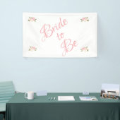 花嫁になるピンクのフローラスクリプトの水色 横断幕 (トレードショー)