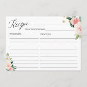 花嫁になるレシピカード赤面ピンクフローラ エンクロージャーカード (正面)