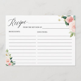 花嫁になるレシピカード赤面ピンクフローラ エンクロージャーカード