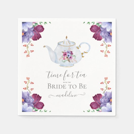 花嫁になる人とのティータイム♪ ブライダルシャワー スタンダードカクテルナプキン (正面)