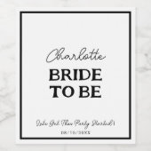 花嫁になる人の黒と白のバチェロレッテパーティー ワインラベル (シングルラベル)