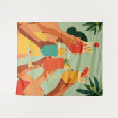 花嫁になる人へのトロピカル トースト タペストリー (正面(横))