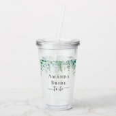 花嫁になる人 ユーカリのグリーン シダ 森 アクリルタンブラー (裏面)